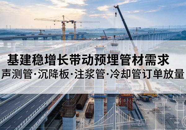 乌恰基建稳增长带动预埋监测管材需求，声测管、沉降板、注浆管订单持续放量